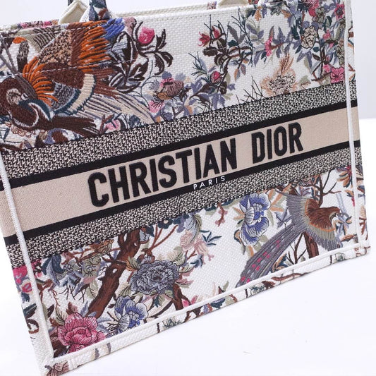 DIR1286 Book bag Tote Embroidery 36.5cm 41.5cm Handbag white printing
