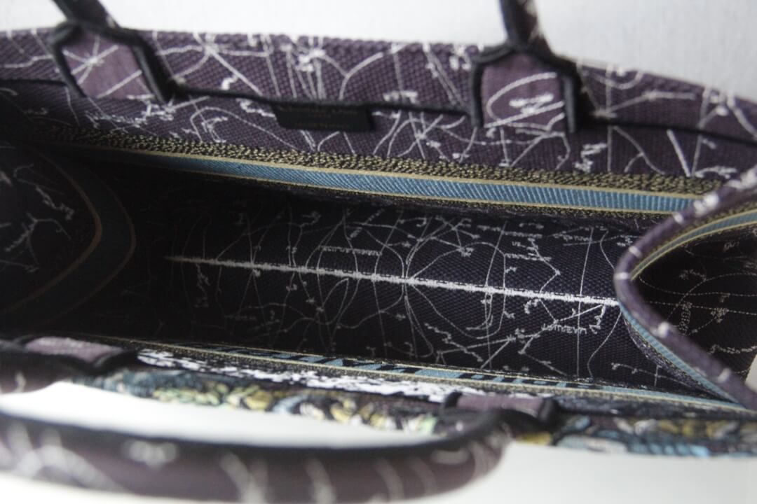 DIR1286 Book bag Tote Embroidery blue white 36.5cm 41.5cm Handbag