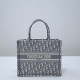 DIR1286 Book Tote BIG 26.5cm Embroidery LOGO red Handbag grey white