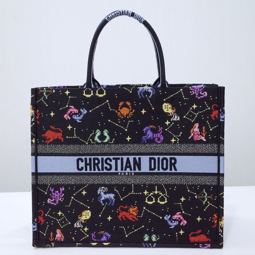 DIR1286 Book Tote big size MINI 36.5CM 41.5CM black blue-7