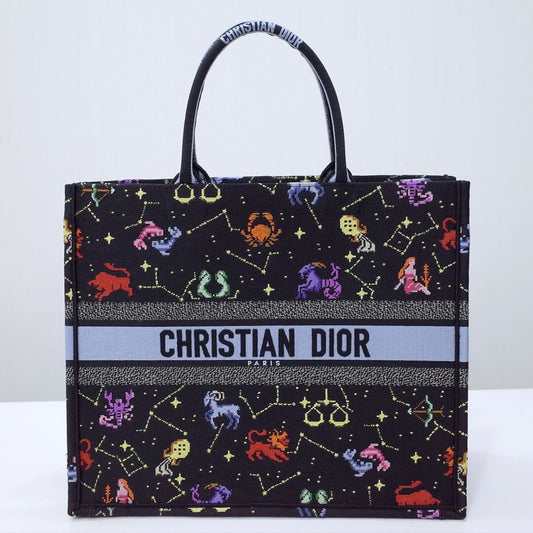 DIR1286 Book Tote big size MINI 36.5CM 41.5CM black blue-7
