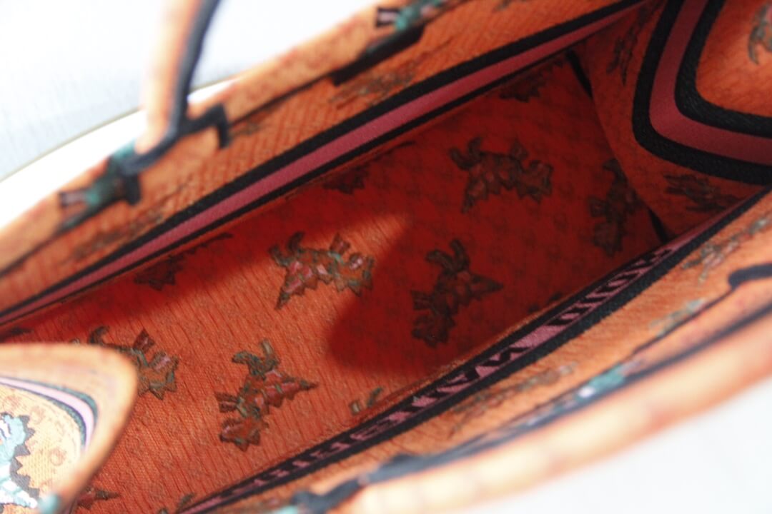 DIR1286 Book Tote small size 36.5cm 41.5cm Embroidery orange
