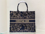 DIR1286 Book Tote bird navy blue