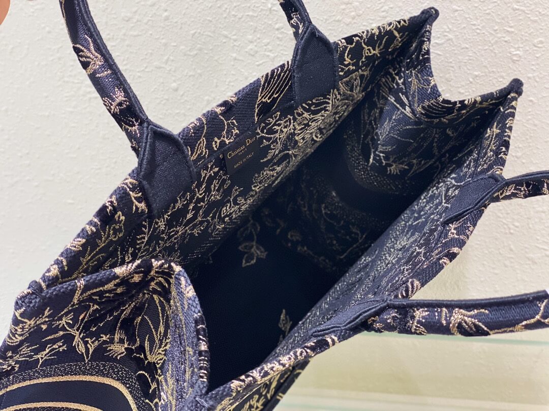 DIR1286 Book Tote bird navy blue