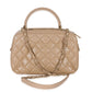 CHANEL Beige Quilted Lambskin CC Trendy Bowling Bag