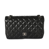 Chanel Black Quilted Lambskin Jumbo Classic Double Flap