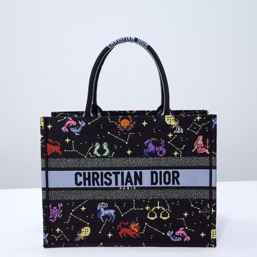 DIR1286 Book Tote big size MINI 36.5CM 41.5CM black blue-7