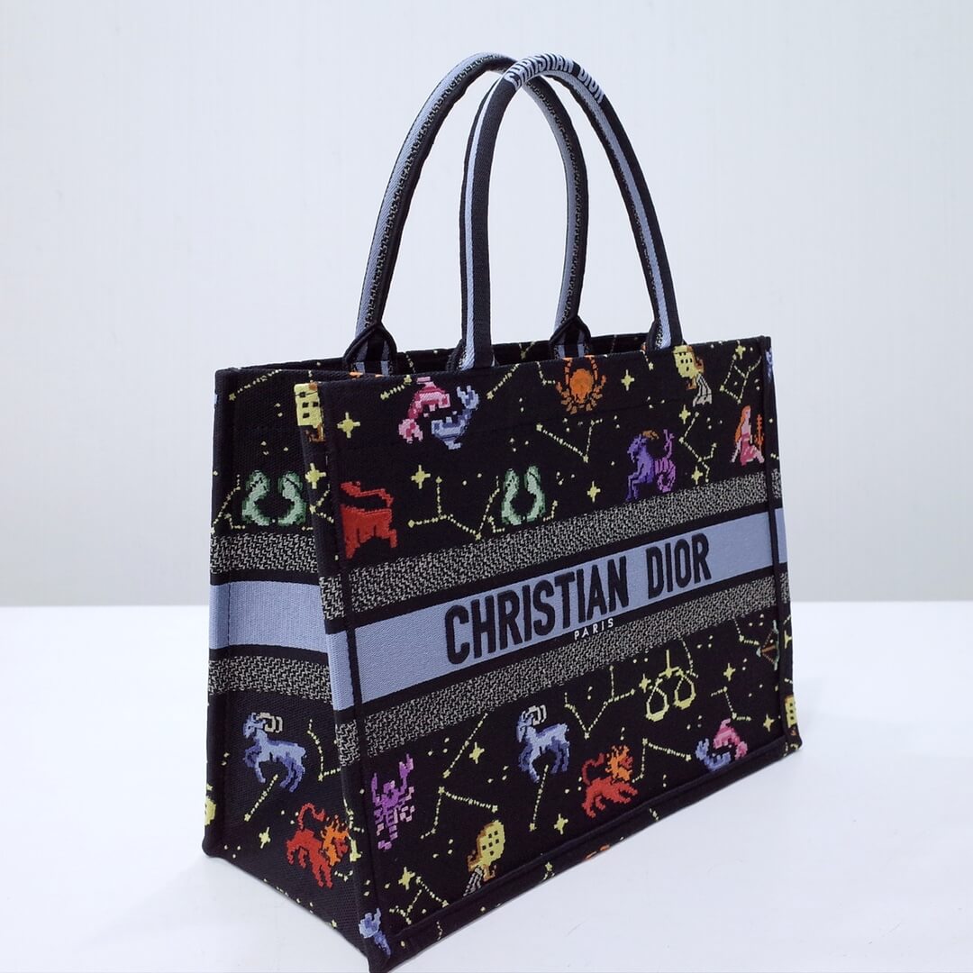 DIR1286 Book Tote big size MINI 36.5CM 41.5CM black blue-7