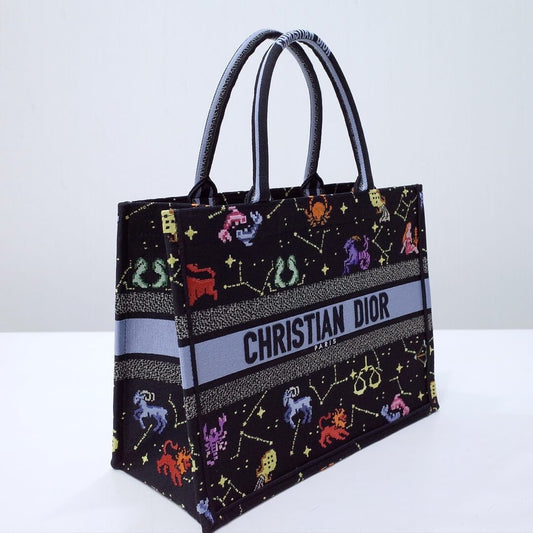DIR1286 Book Tote big size MINI 36.5CM 41.5CM black blue-7
