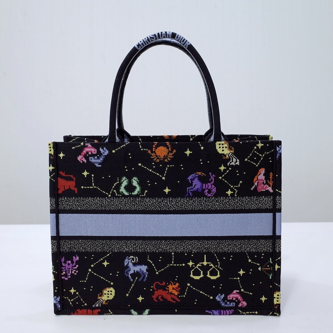 DIR1286 Book Tote big size MINI 36.5CM 41.5CM black blue-7