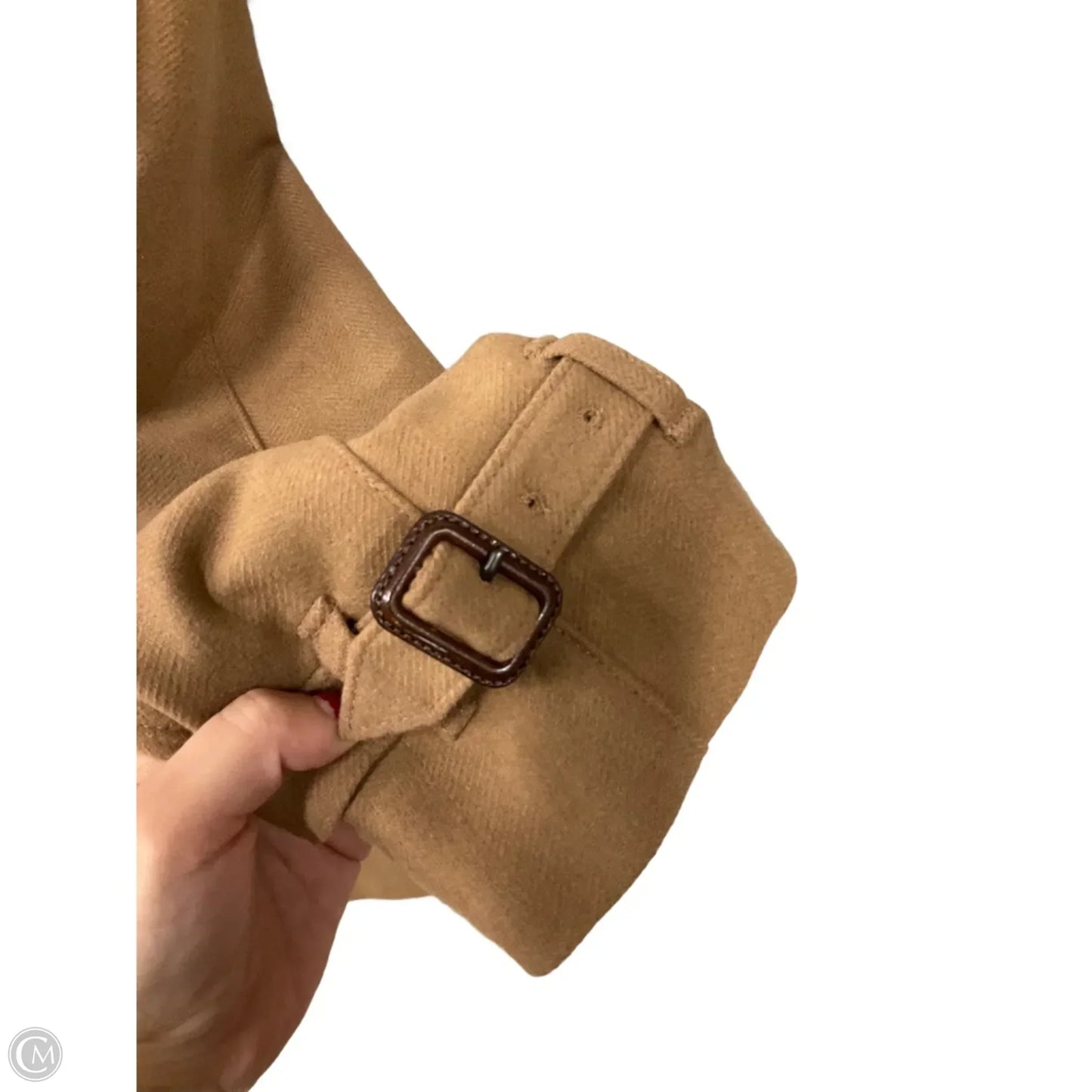 Coat Luxury Designer By Burberry In Tan, Size: S