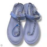 Sandals Luxury Designer By Chanel In Purple, Size: 8