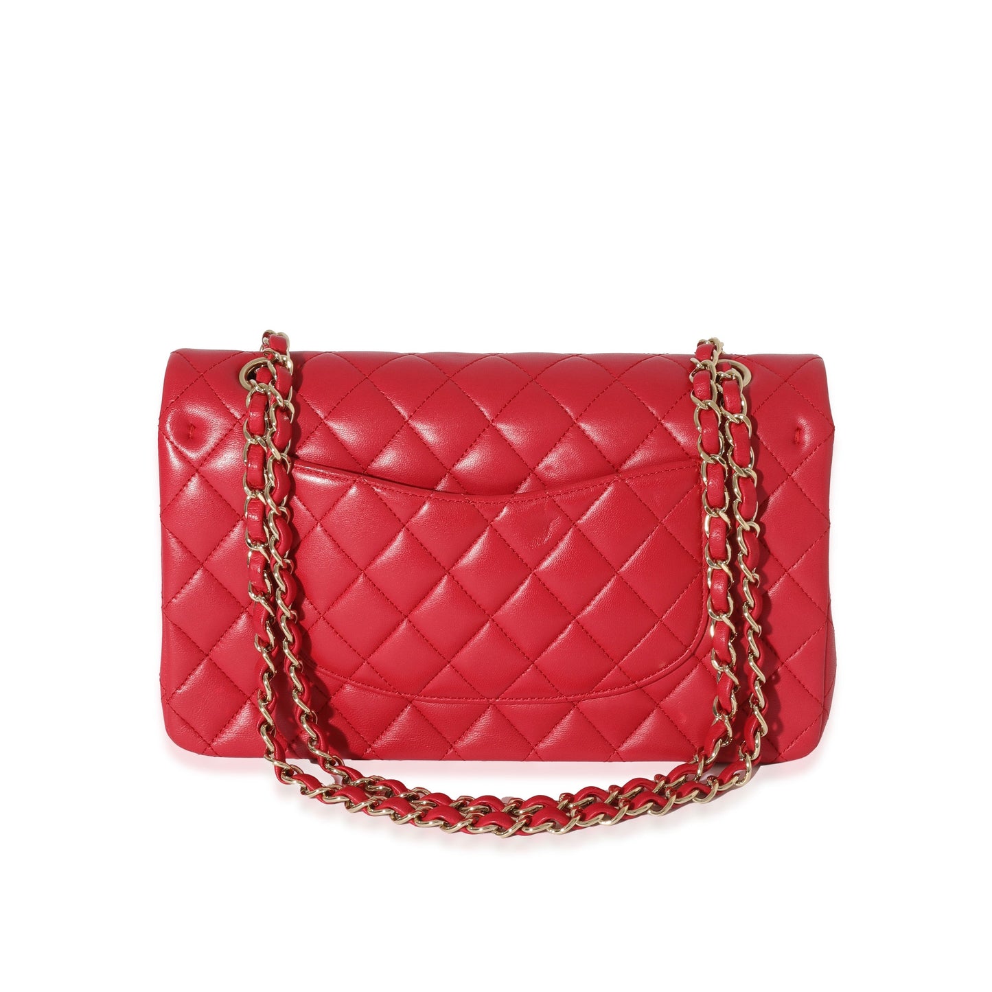 Chanel Dark Pink Quilted Lambskin Medium Classic Double Flap Bag