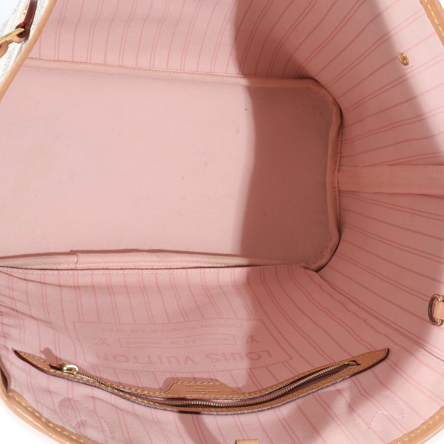 Louis Vuitton Louis Vuitton Rose Ballerine Damier Azur Canvas Neverfull MM