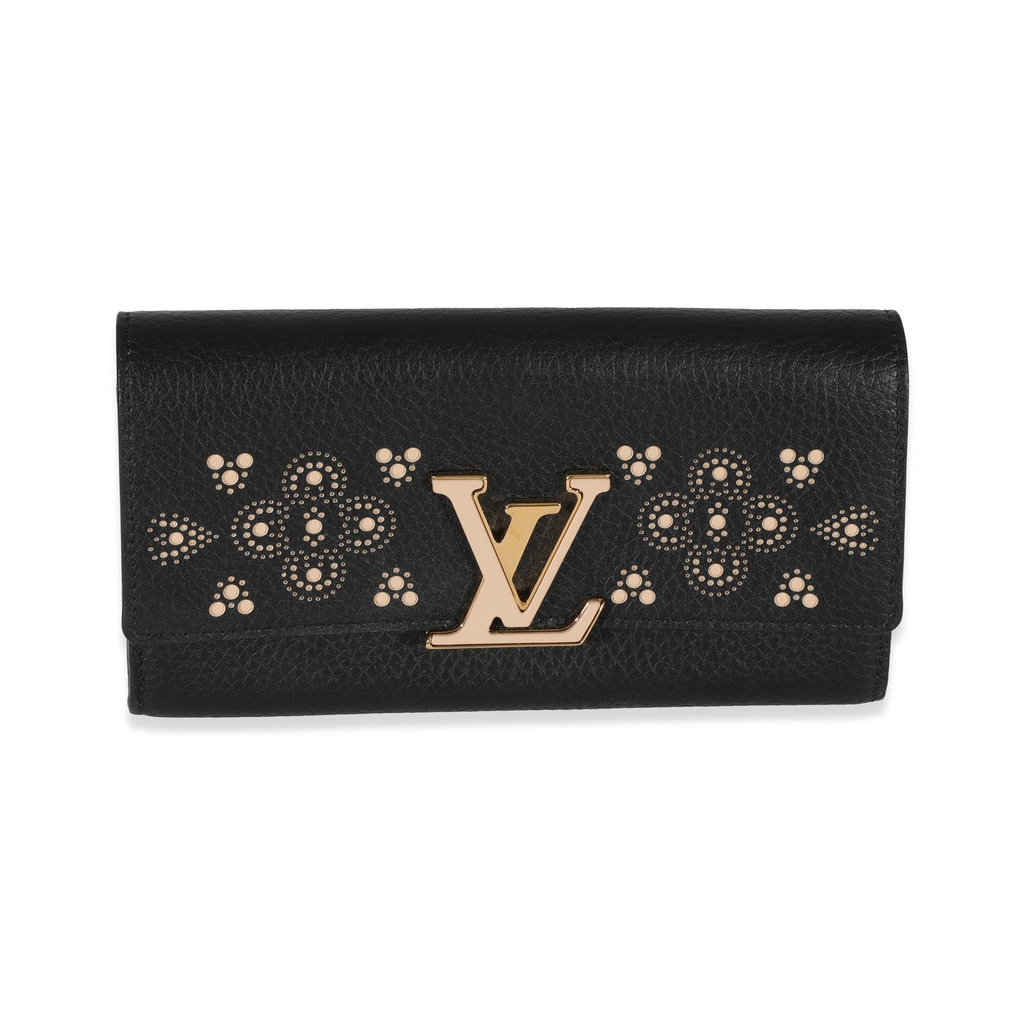 Louis Vuitton Louis Vuitton Black Leather Capucines Wallet