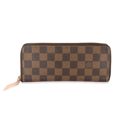 Louis Vuitton Louis Vuitton Damier Ebene Coated Canvas Clemence Wallet