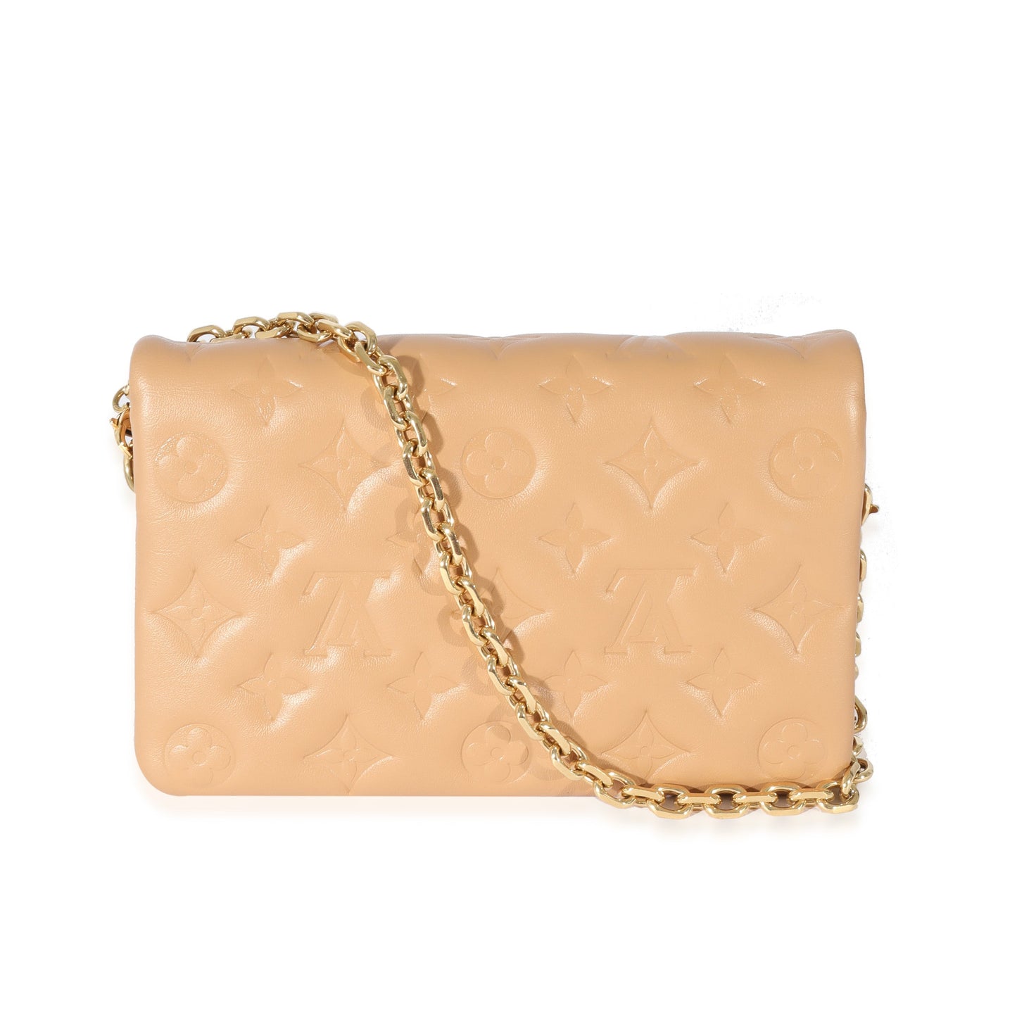 Louis Vuitton Louis Vuitton Camel Lambskin Pochette Coussin