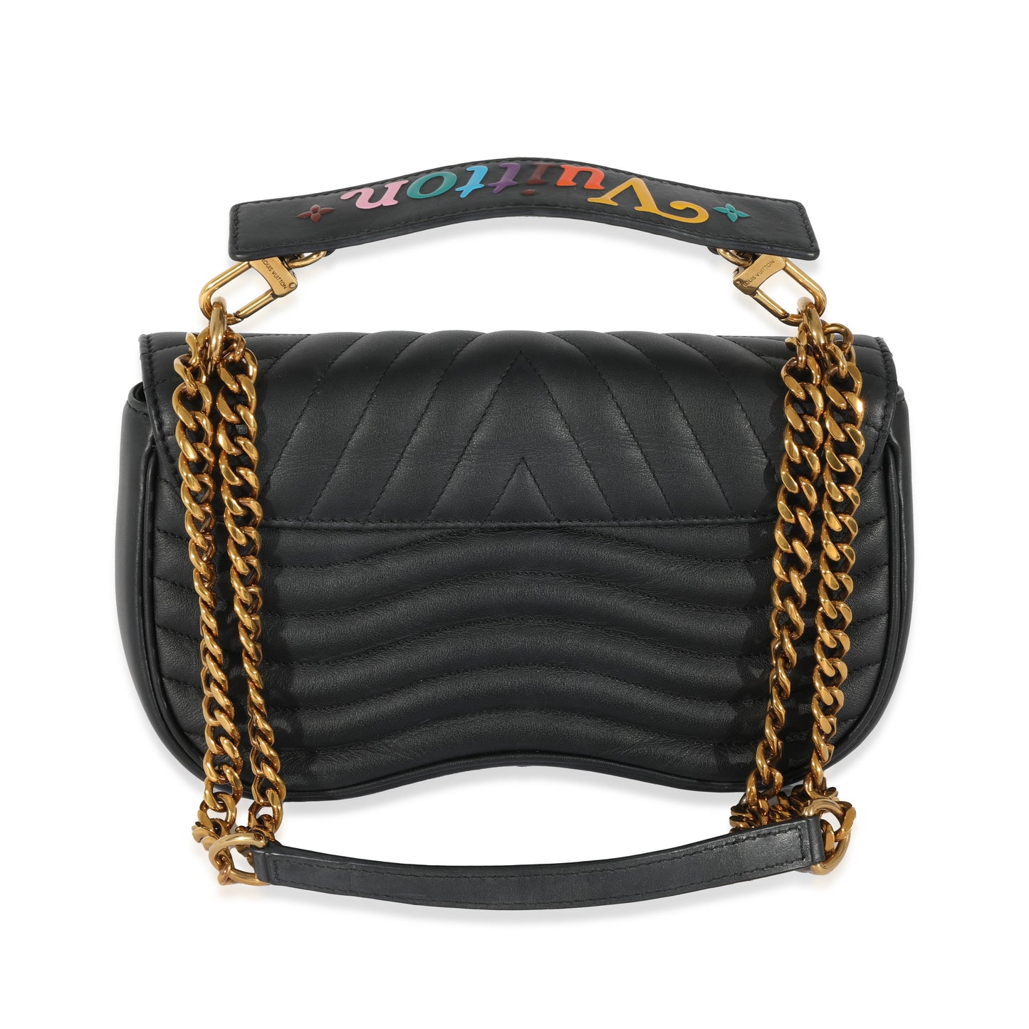 Louis Vuitton Louis Vuitton Black Leather New Wave Chain Bag MM
