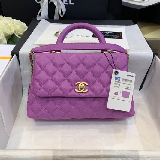 CHL - Medium Flap Bag With Top Handle Purple For Women, Women’s Handbags, Shoulder And Crossbody Bags 9in/23AmeliaA92990