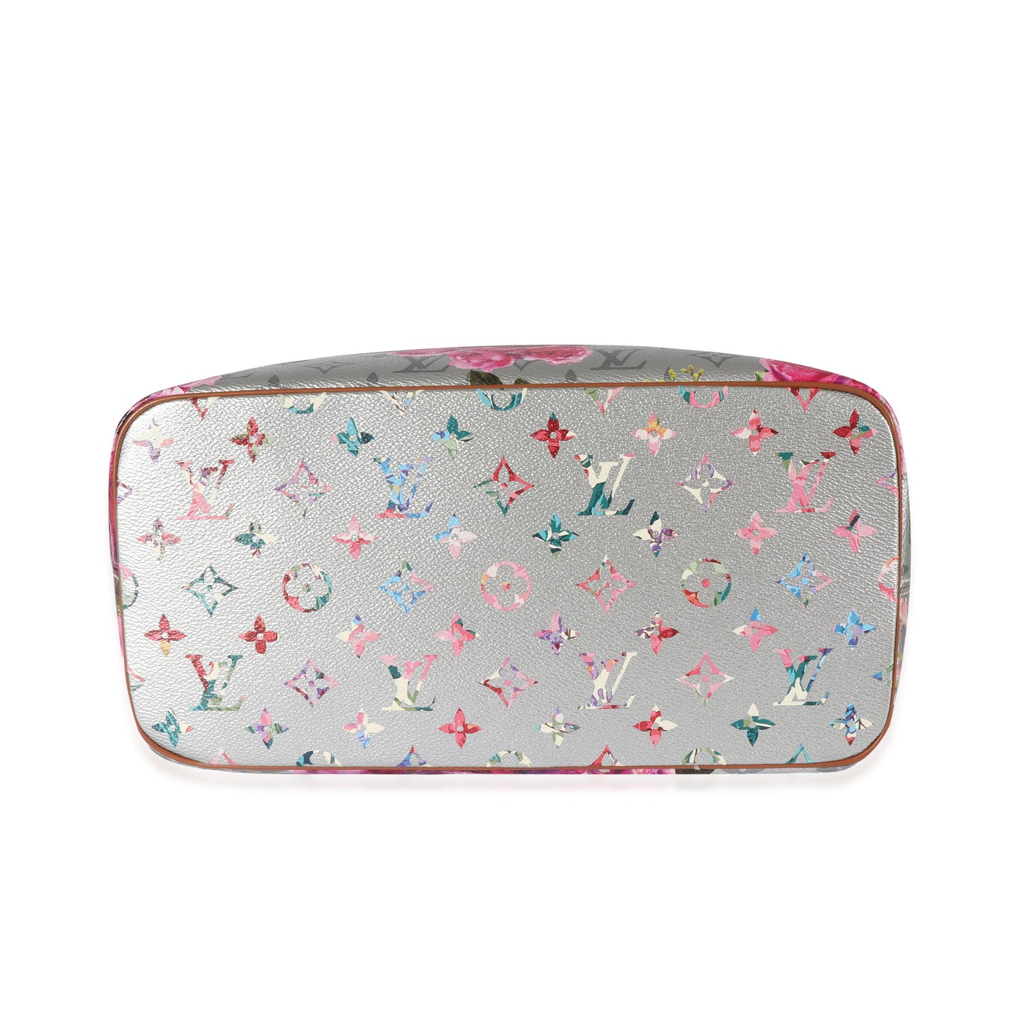 Louis Vuitton Grey Pink Metallic Monogram Garden Neverfull MM