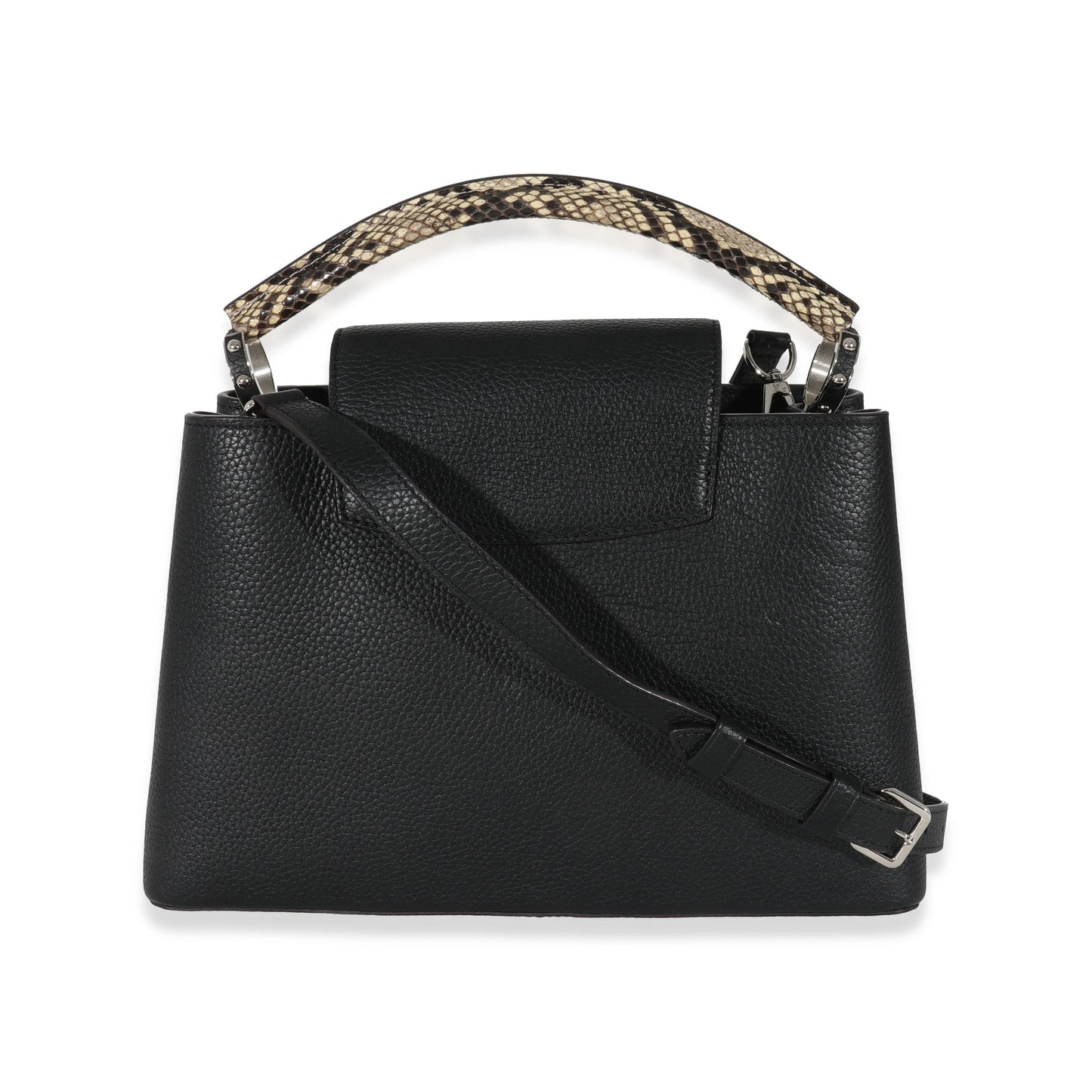 Louis Vuitton Louis Vuitton Black Taurillon Python Capucines PM