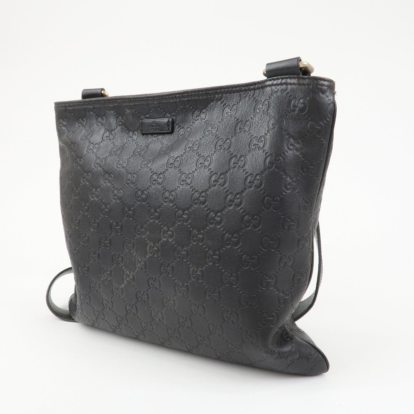 GUCCI Guccissima Leather Shoulder Bag Crossbody Bag Black 201446