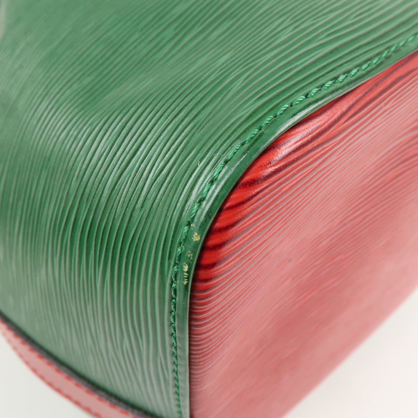 Louis Vuitton Epi Petit Noe Shoulder Bag Bi ColorGreen Red M44147