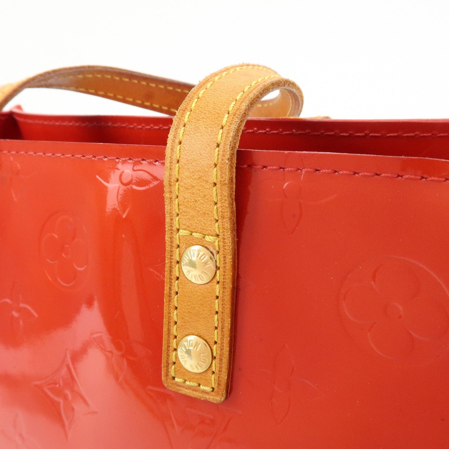 Louis Vuitton Monogram Vernis Lead PM Hand Bag Rouge M91088
