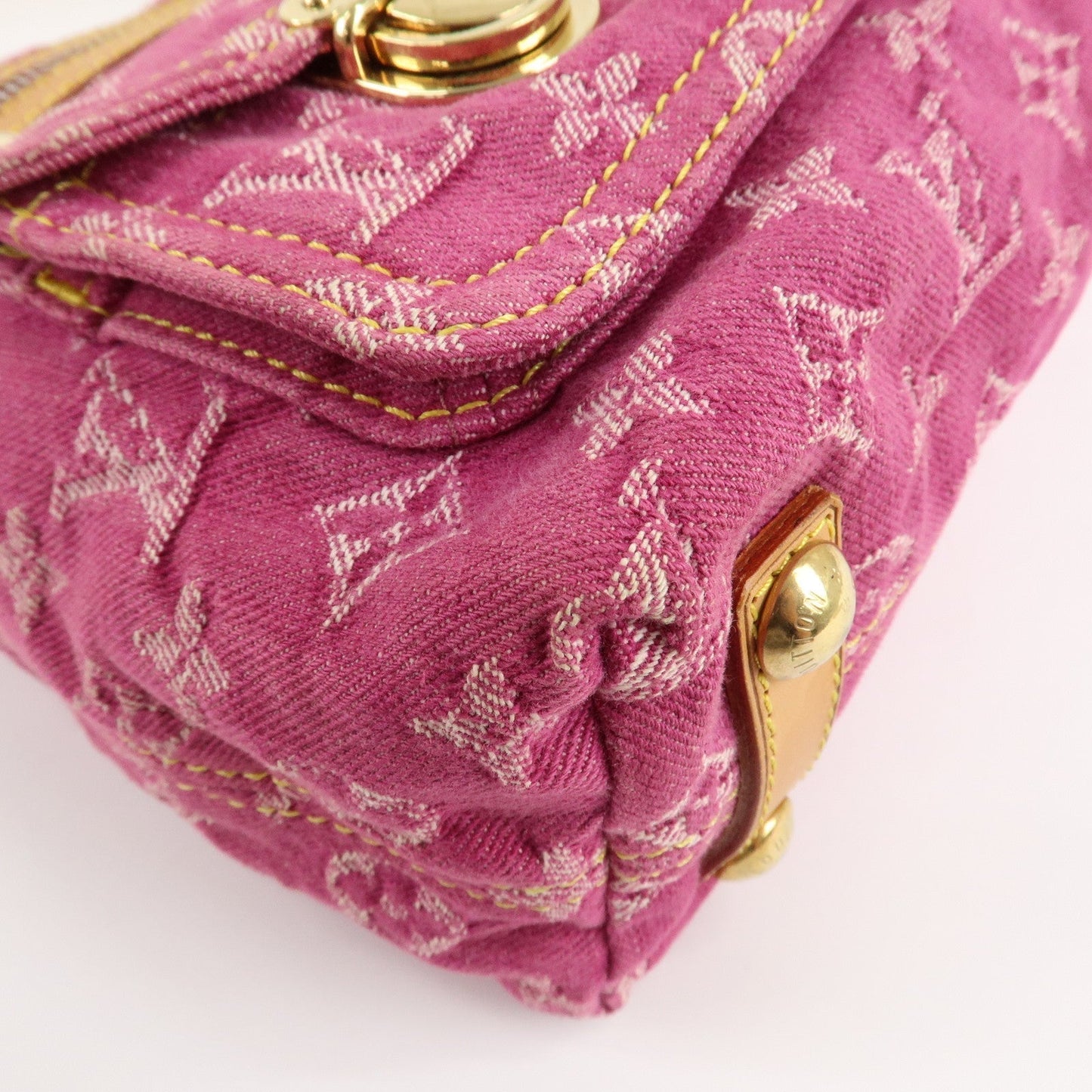 Louis Vuitton Monogram Denim Baggy PM Shoulder Bag Fuchsia M95212