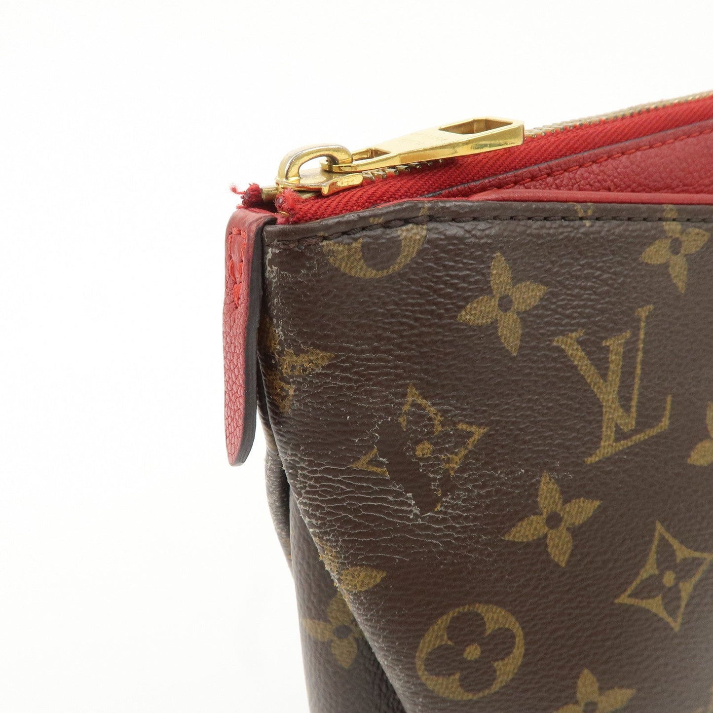 Louis Vuitton Monogram Pallas Beauty Case Brown Red M64123
