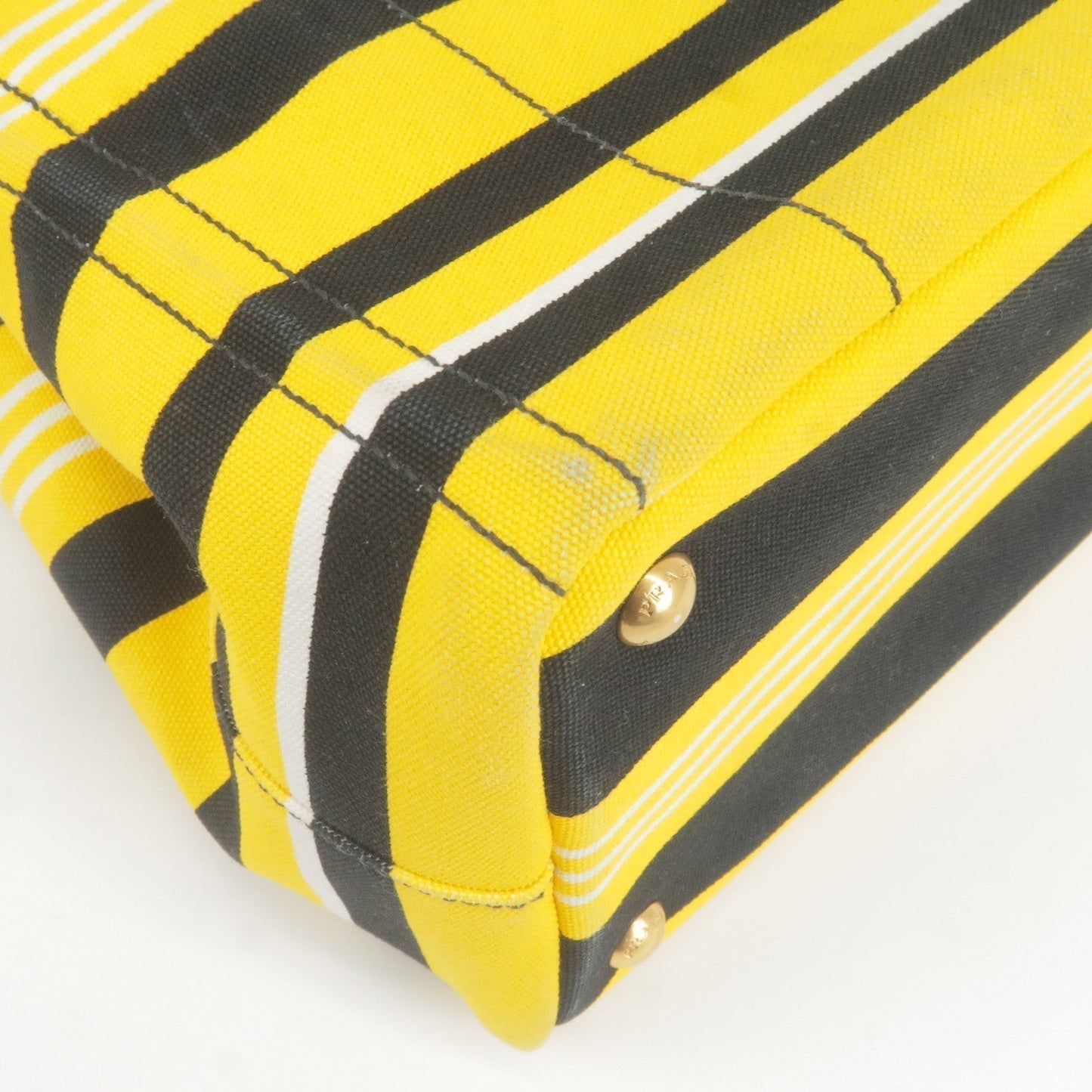 Prada Canapa Mini Canvas 2Way Bag Shoulder Bag Yellow Black B2439B