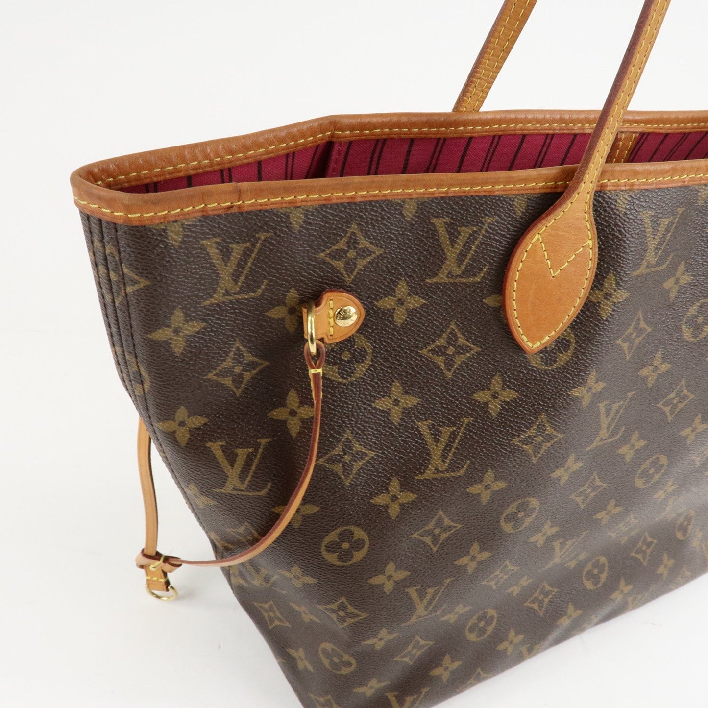 Louis Vuitton Monogram Neverfull MM Tote Bag Fuchisia M40996