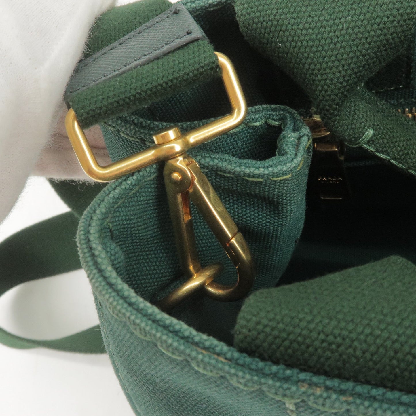 Prada Canapa Mini Canvas 2Way Bag Shoulder Bag Green B2439G
