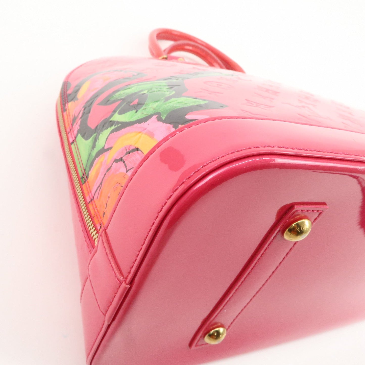 Louis Vuitton Monogram Vernis Alma MM Rose Hand Bag M93686