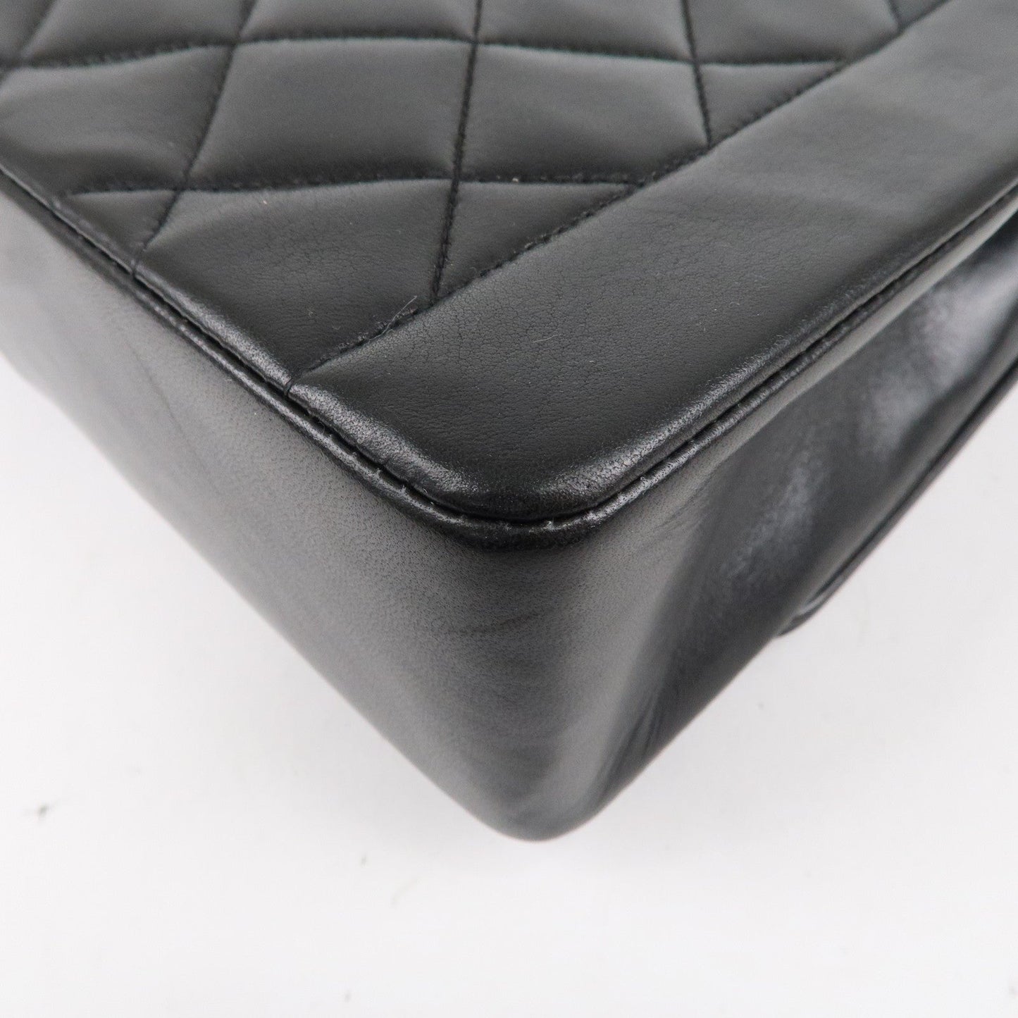 CHANEL Matelasse Lambskin Diana Chain Shoulder Bag Black A01165