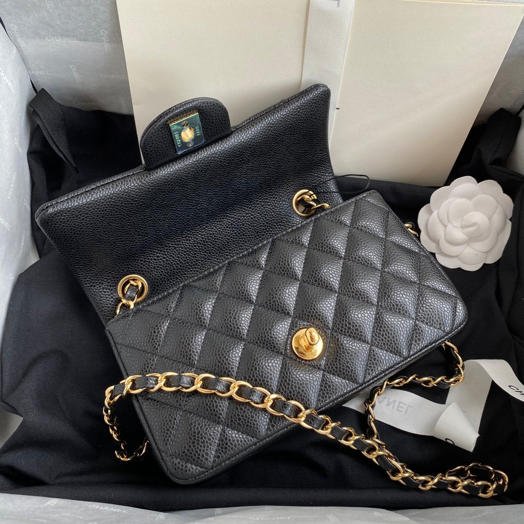 CHL - Mini Classic Handbag Black For Women 6.7in/17cm