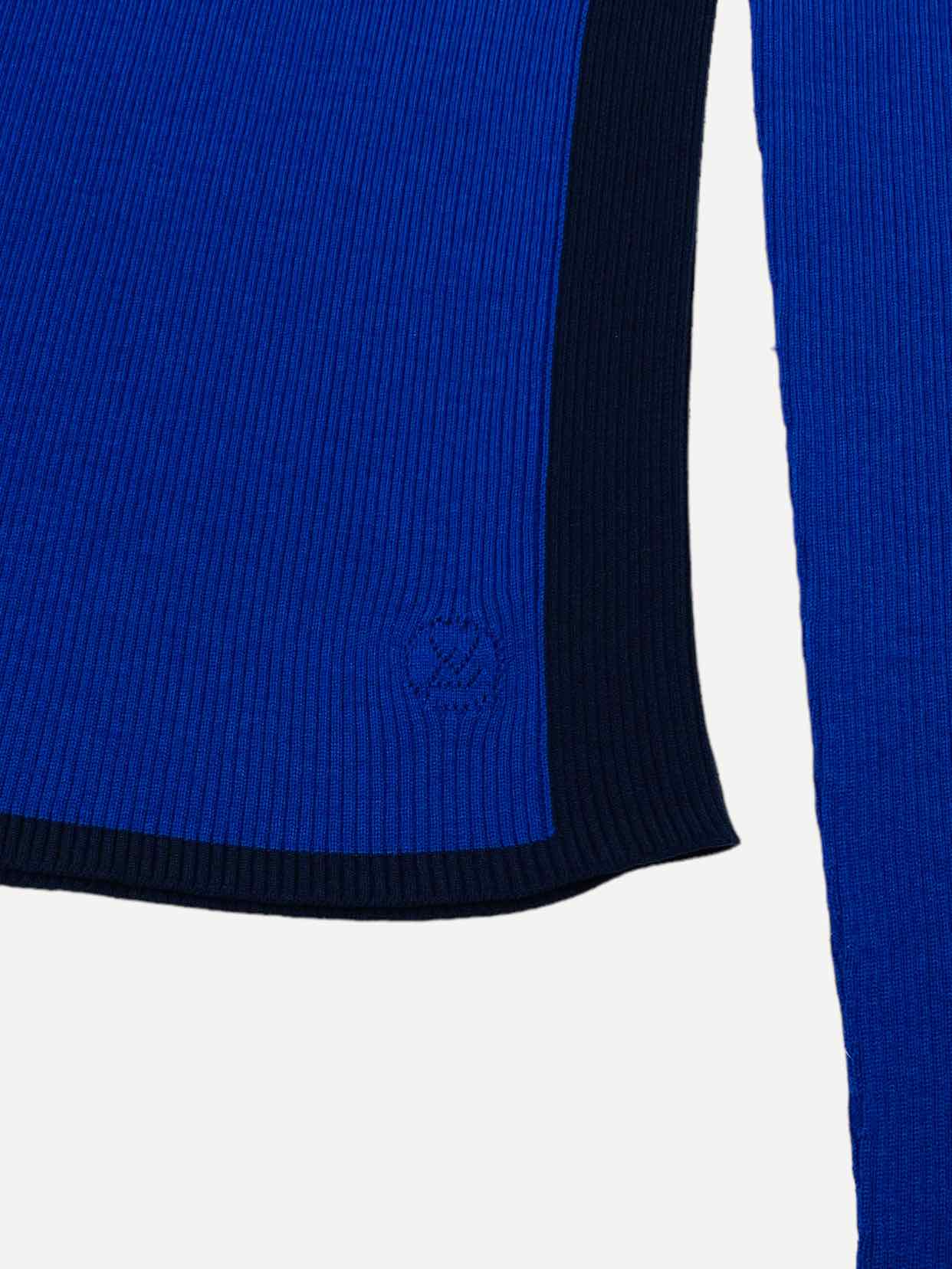 LOUIS VUITTON Blue w/ Black Ribbed Size Medium Jumper