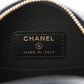 Amelia Caviar Quilted Round Filigree Crossbody Navy Black