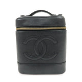 CHANEL COCO Mark Caviarskin Vanity Bag Hand Bag Makeup Bag A01998