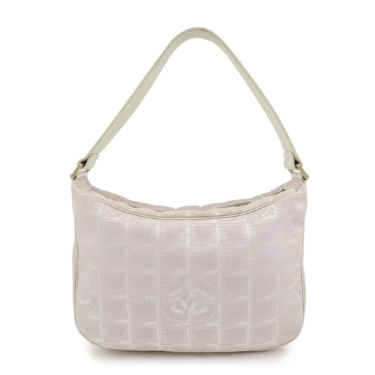 CHANEL New Travel Line Canvas Leather Shoulder Bag Hand Bag Pink