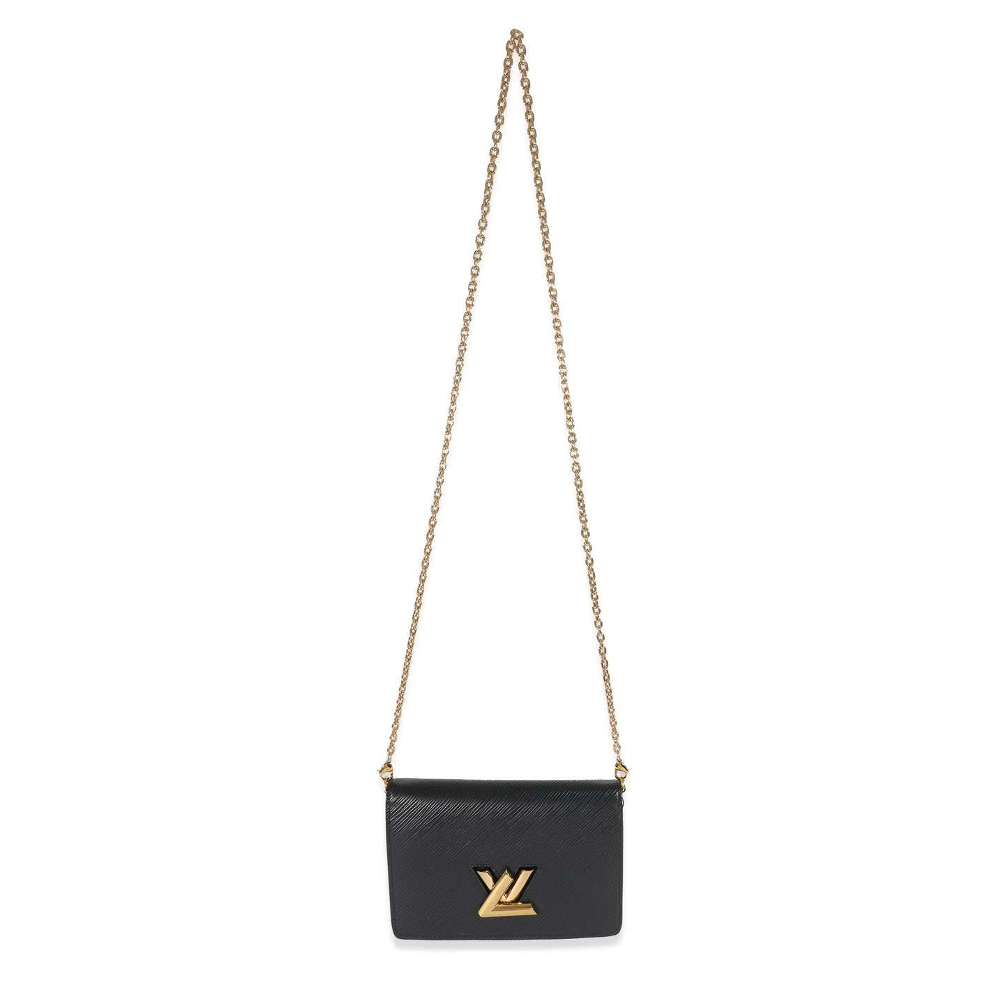 Louis Vuitton Louis Vuitton Black Epi Twist Belt Chain Pouch