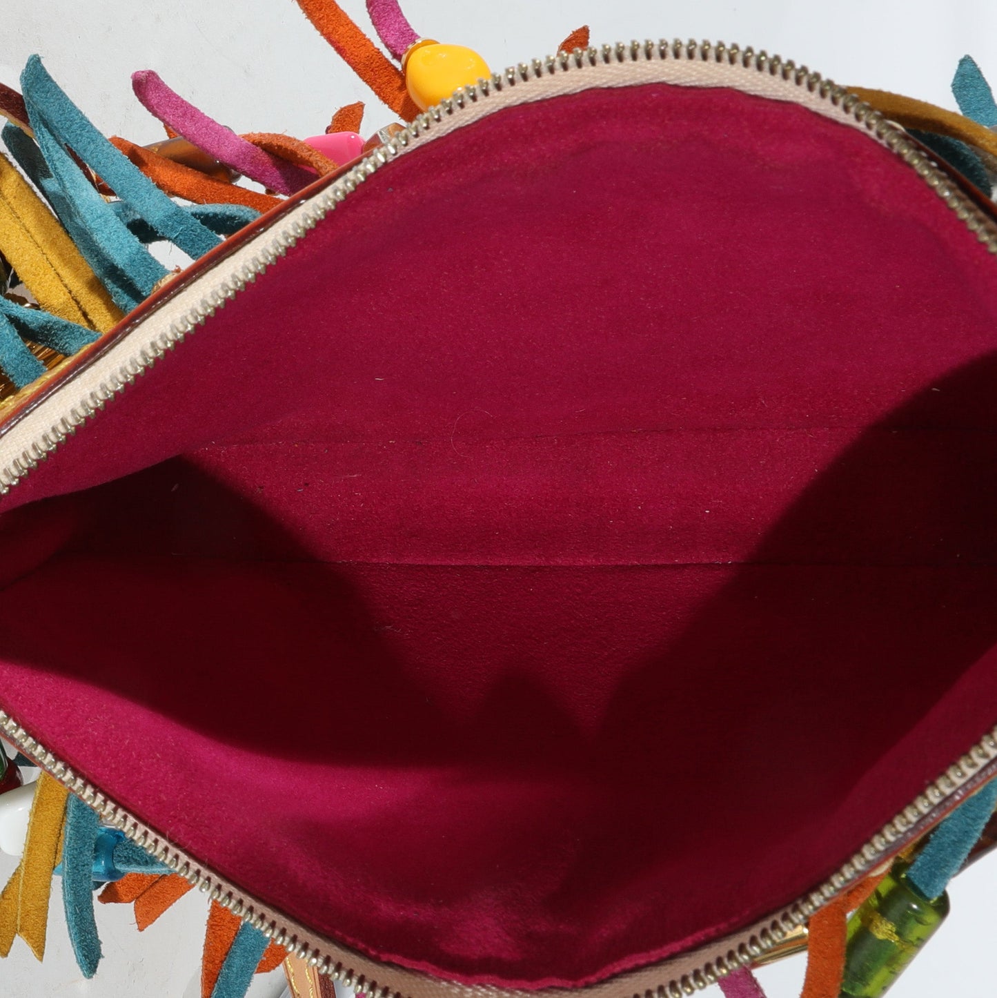 Louis Vuitton Louis Vuitton   White Monogram Multicolor Fringe Pochette Accessories