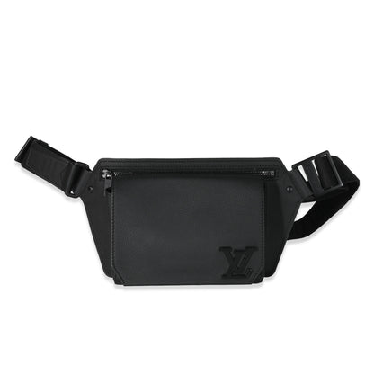 Louis Vuitton Louis Vuitton Black Leather Aerogram Sling Bag