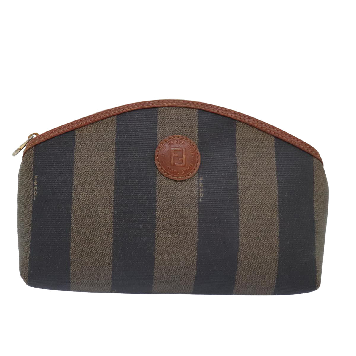 Fendi Pequin  Canvas Clutch Bag