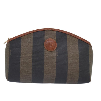 Fendi Pequin  Canvas Clutch Bag