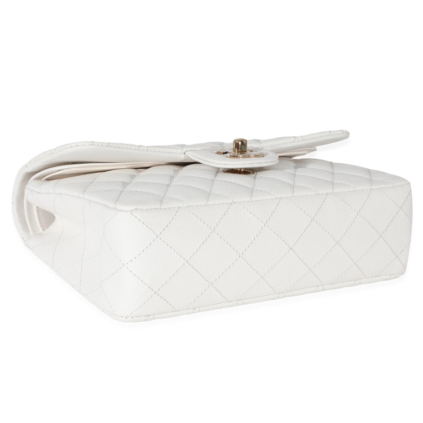 Chanel 23C White Caviar Small Classic Double Flap Bag