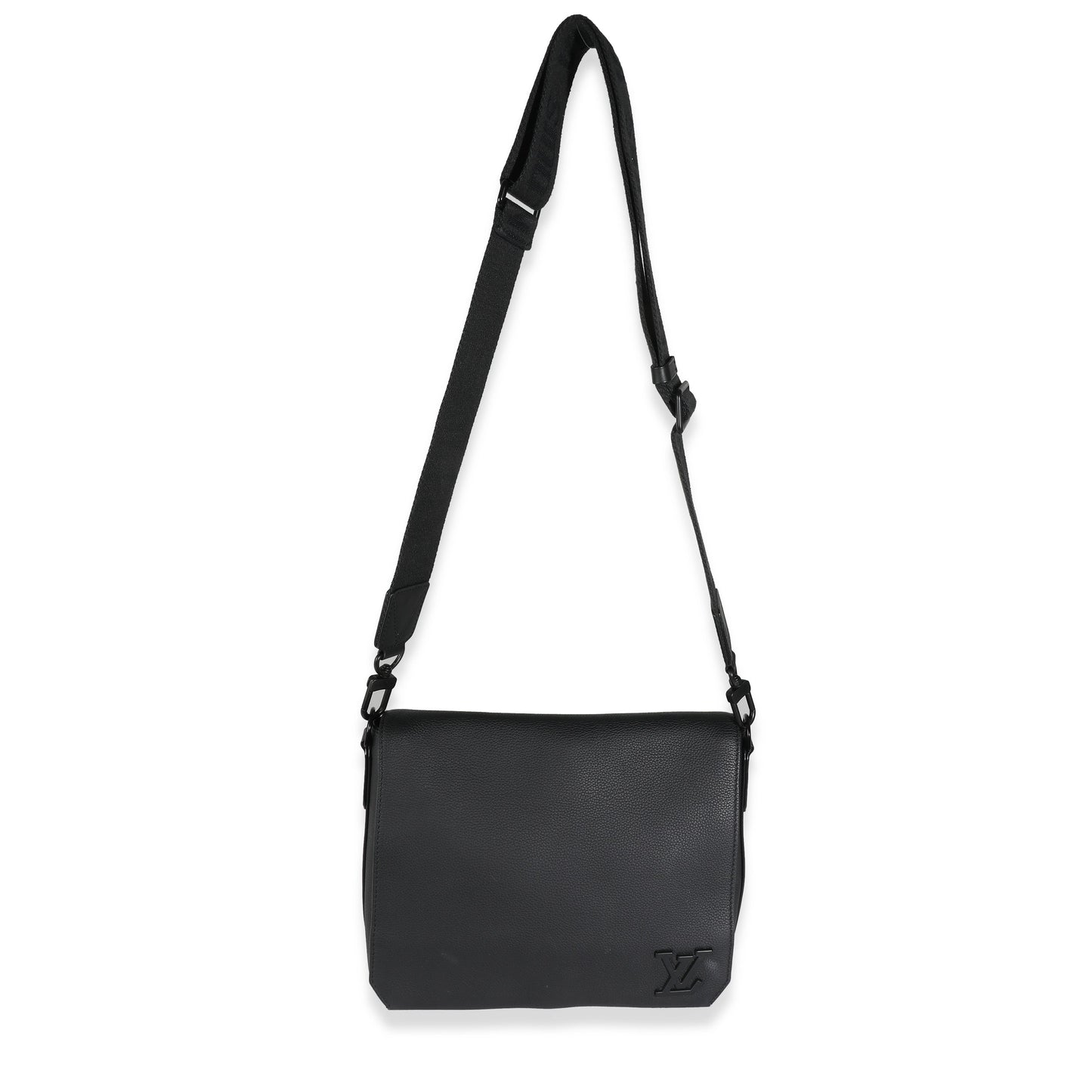 Louis Vuitton Black Grained Calf Leather Aerogram Takeoff Messenger