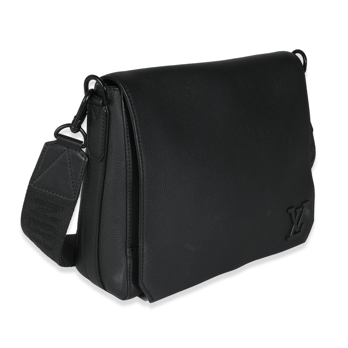 Louis Vuitton Black Grained Calf Leather Aerogram Takeoff Messenger
