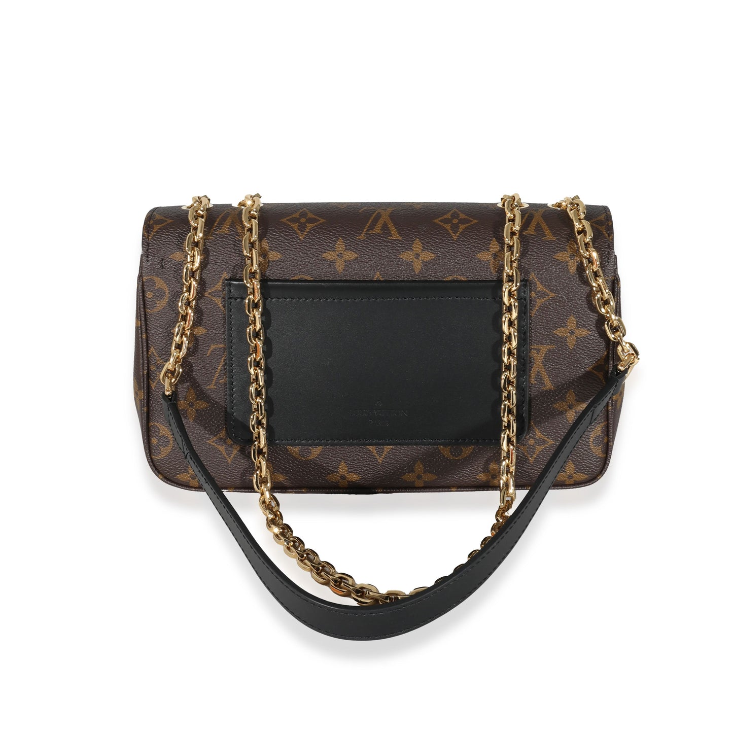 Louis Vuitton Louis Vuitton Black Leather Monogram Canvas Marceau Bag