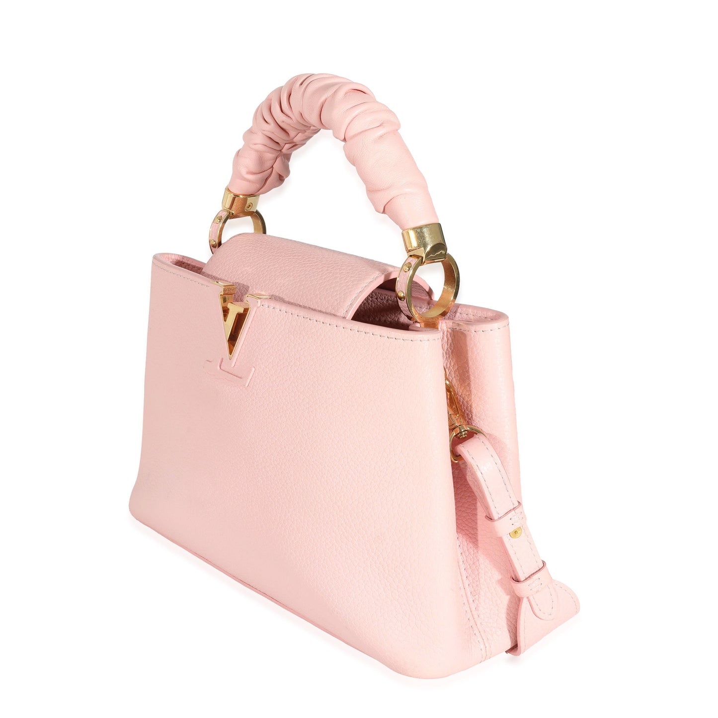 Louis Vuitton Louis Vuitton Bubble Gum Pink Taurillon Scrunchie Capucines BB